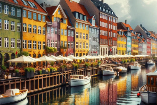 Barevný dánský městský kanál