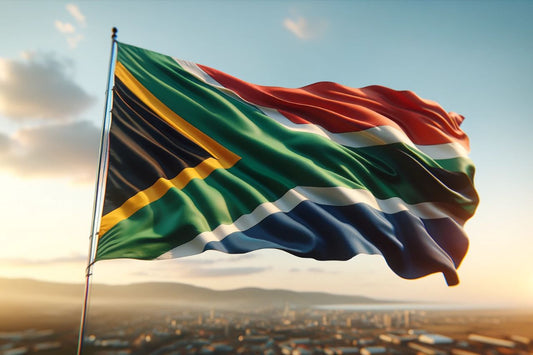 Mávající vlajka Jihoafrické republiky