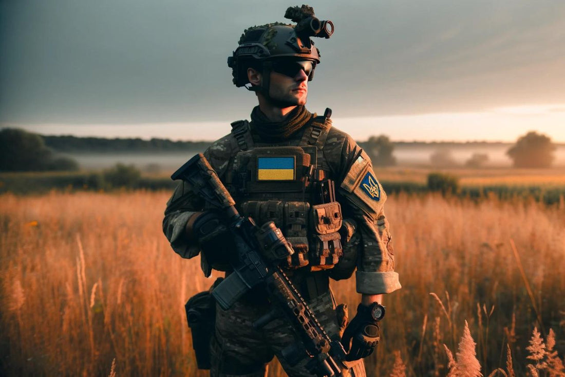 Ukrajinský voják v plné bojové výstroji