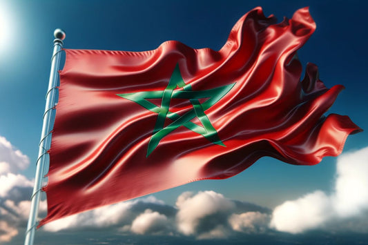 mávající vlajka Maroka