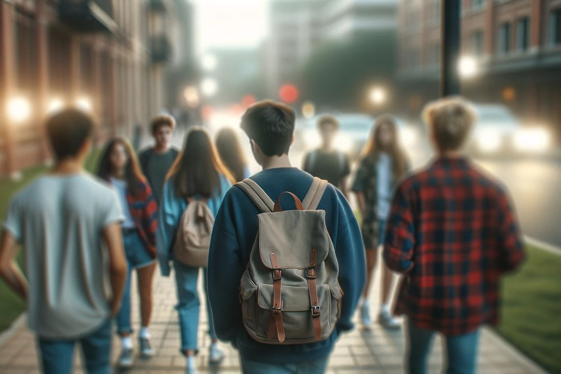 Skupina teenagerů na procházce