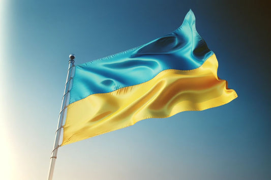 Mávající vlajka Ukrajiny